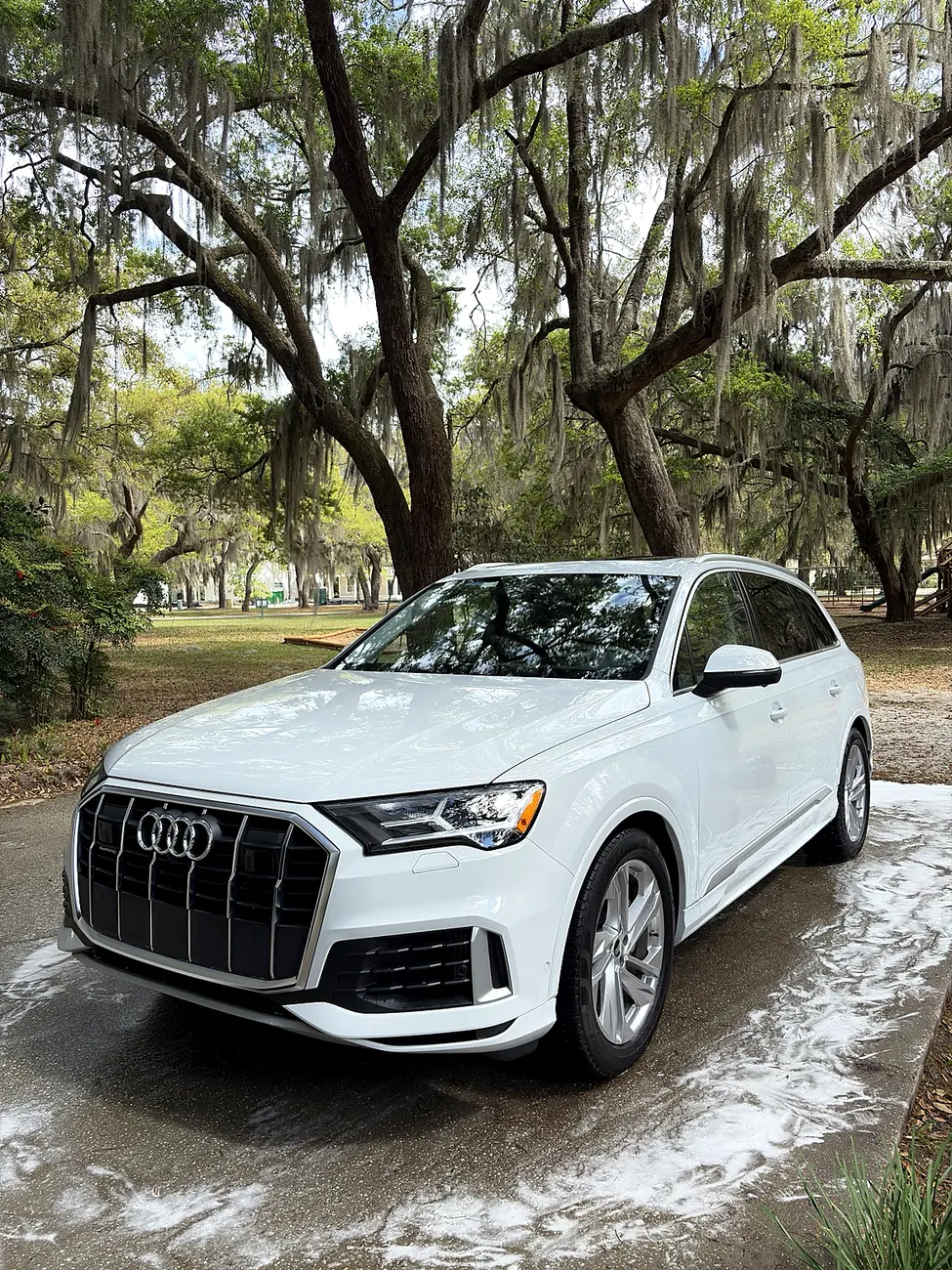 White Audi foam wash by Sea Island Detailing